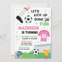 Soccer Birthday girl Invitation