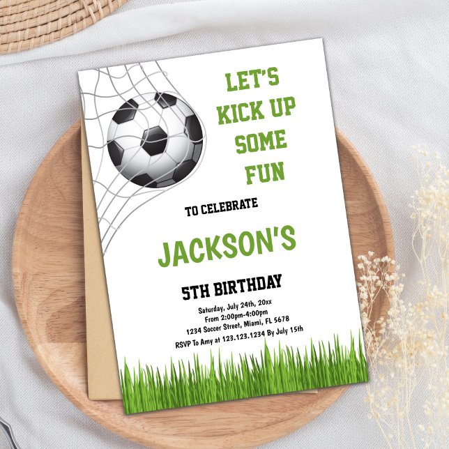 Soccer Birthday Invitation (Let's kick up some fun Soccer Birthday Invitations)