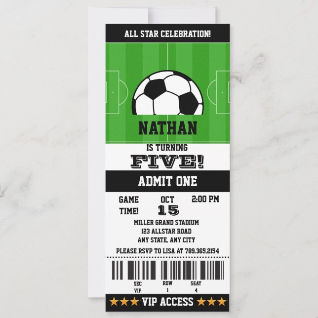 Soccer Birthday Invitation (Front)