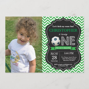 Soccer Birthday Invitation 1st Birthday Party