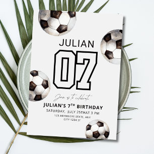 Soccer Birthday Invitation, Boys Football Party Invitation