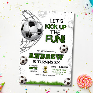 Soccer Birthday Invitation, Boys Sports Birthday Invitation