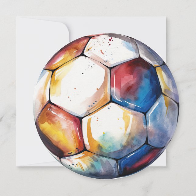 Soccer Birthday Invitation - Football - Kids Party (Back)