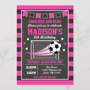 Soccer Birthday Invitation for Girls