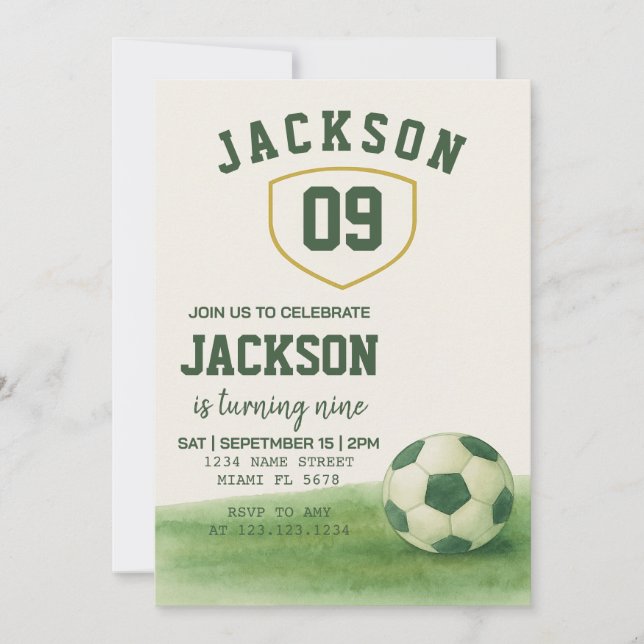 Soccer Birthday Invitation for Kids (Front)