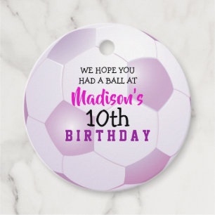 SOCCER Birthday Invitation Gift Take Home Card Favour Tags