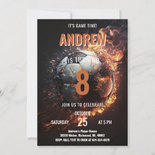 Soccer Birthday Invitation Minimalist Card