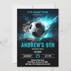 Soccer Birthday Invitation Minimalist Card