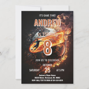 Soccer Birthday Invitation Minimalist Card