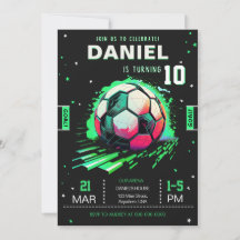 Soccer Birthday Invitation Sport Invite