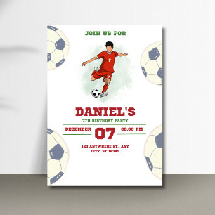 Soccer Birthday Invitation Template for Boys