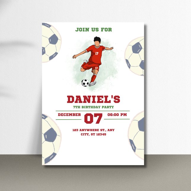 Soccer Birthday Invitation Template for Boys (Creator Uploaded)