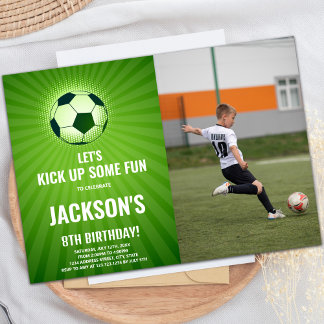 Soccer Birthday Invitations with photo