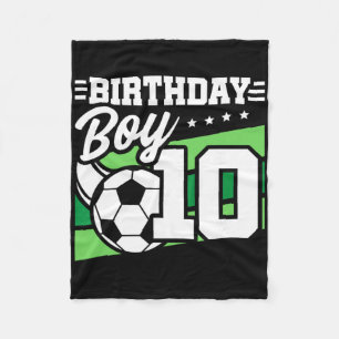 Soccer Birthday Party - 10 Year Old Boy - 10th Bir Fleece Blanket