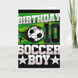 Soccer Birthday Party - 10th Birthday Boy 10 Years Card