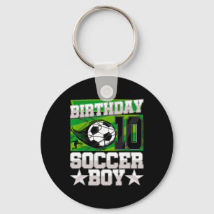 Soccer Birthday Party - 10th Birthday Boy 10 Years Key Ring