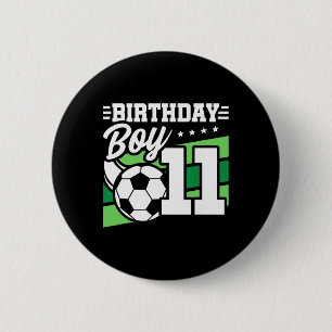 Soccer Birthday Party - 11 Year Old Boy - 11th Bir 6 Cm Round Badge