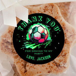 Soccer Birthday Party Classic Round Sticker