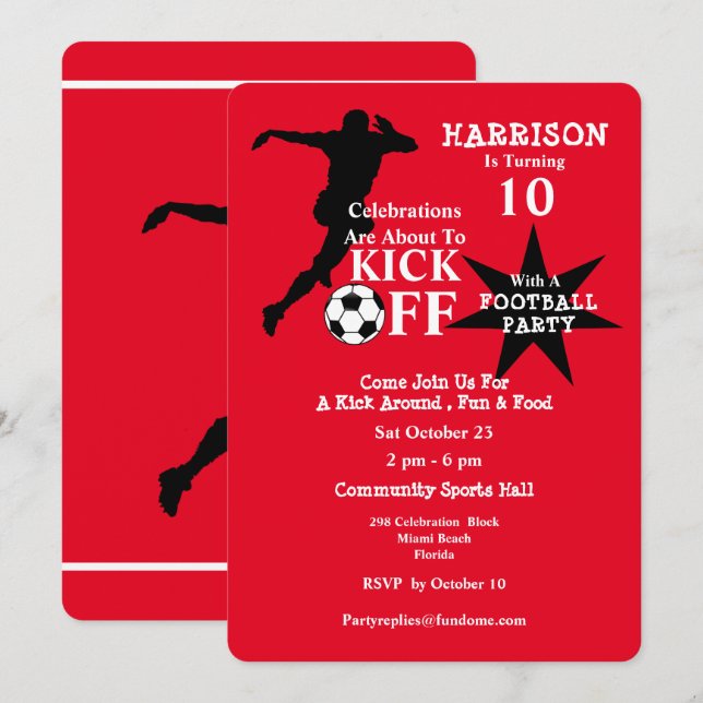 Soccer Birthday Party Invitation (Front/Back)