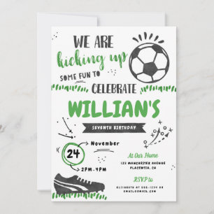 Soccer Birthday Party Invitation Sports Digital