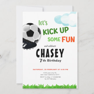 Soccer Birthday Party Invite, Digital, Printable  Invitation