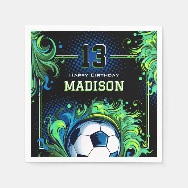 Soccer Birthday Party Napkin (Front)