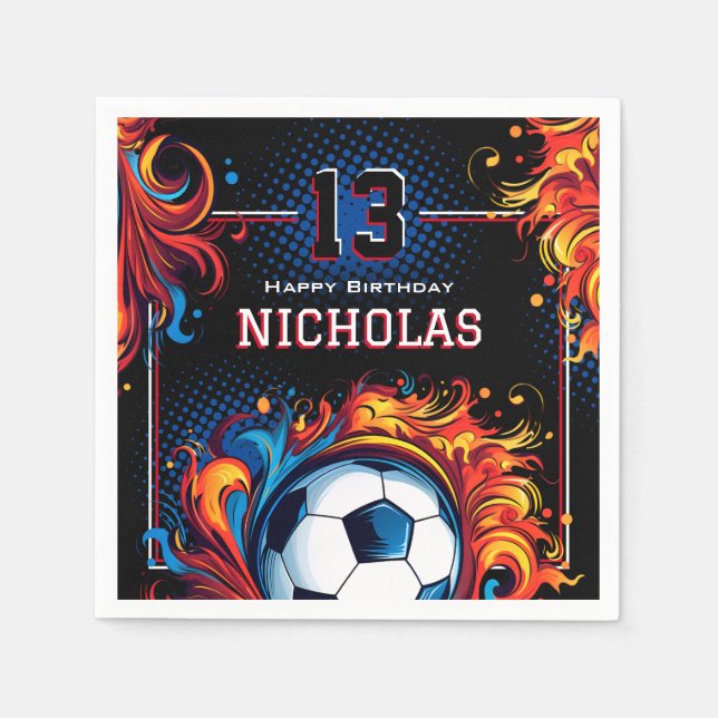 Soccer Birthday Party Napkin (Front)