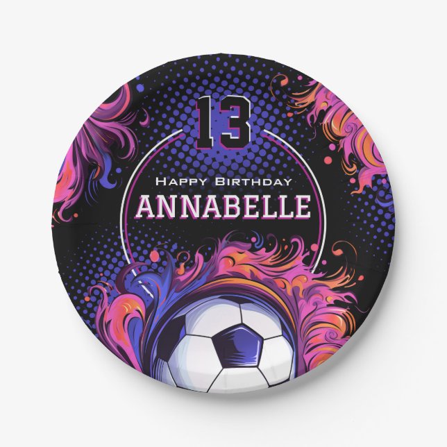 Soccer Birthday Party Paper Plate (Front)