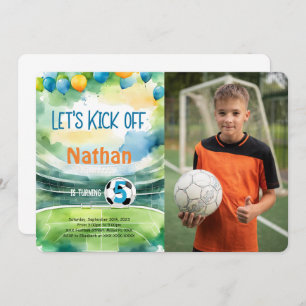 Soccer Birthday Party Photo Invitation