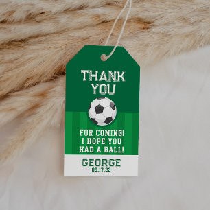 Soccer Birthday Party Thank You Favour Gift Tags