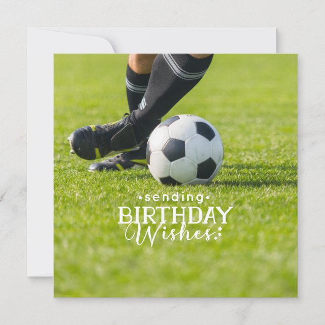 Soccer Birthday with ball and Happy Birthday  Card (Front)