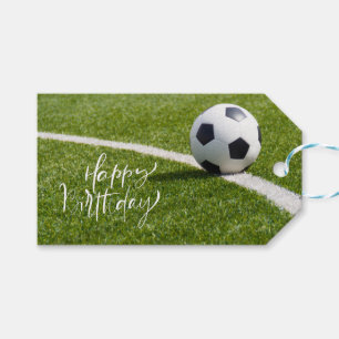 Soccer Birthday with ball and Happy Birthday Gift Tags