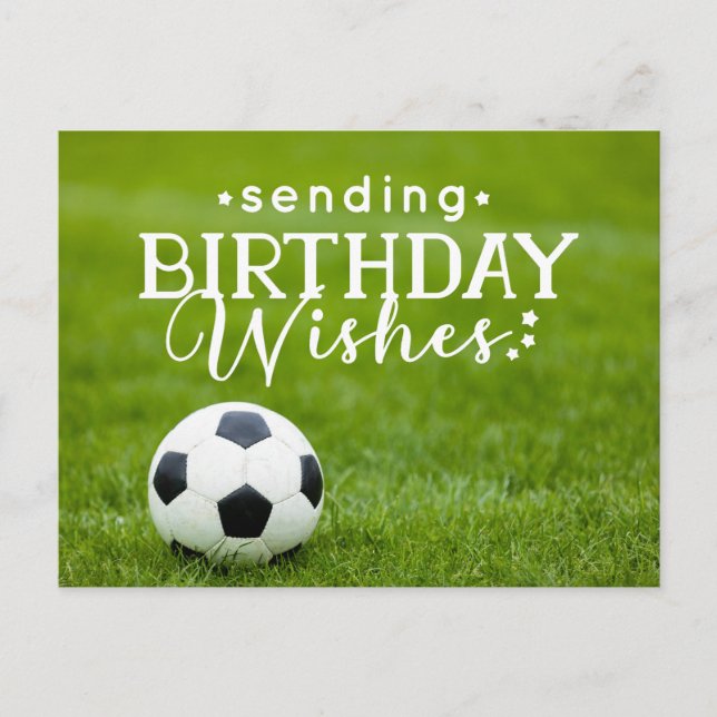 Soccer Birthday with ball and Happy Birthday  Postcard (Front)