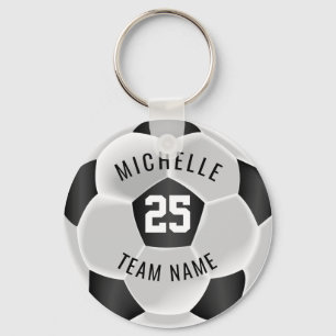 Soccer  - Black and White Key Ring