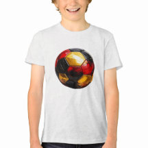 Soccer black red gold, name in flag