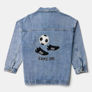 Soccer boots add caption denim jacket