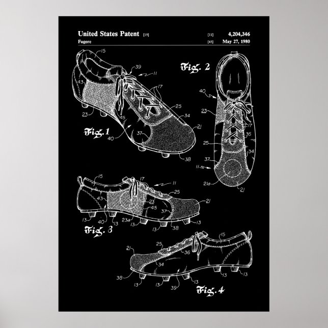 Soccer Boots Patent Poster (Front)