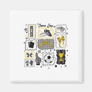 Soccer Bow Game Day Coquette Bow Soccer Girls Team Magnet