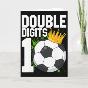 Soccer Boy Birthday 10 Year Old Double Digits 10th Card