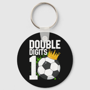 Soccer Boy Birthday 10 Year Old Double Digits 10th Key Ring