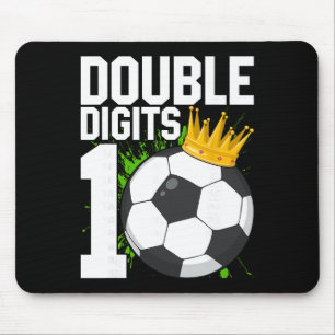 Soccer Boy Birthday 10 Year Old Double Digits 10th Mouse Pad