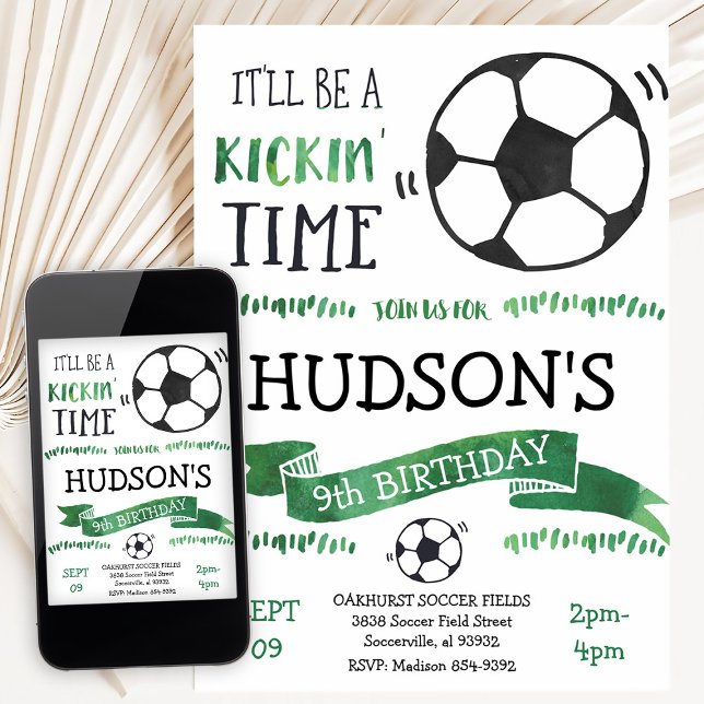 Soccer Boy Birthday Invitation (Creator Uploaded)