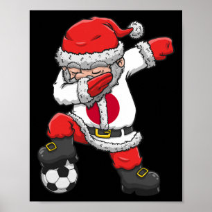 Soccer Boy Dabbing Santa Christmas Japan Footll So Poster
