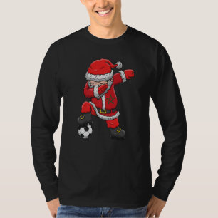 Soccer Boy Dabbing Santa Christmas Morocco Footbal T-Shirt