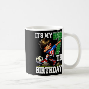 Soccer Boy It's My 7th Birthday American Flag Coffee Mug