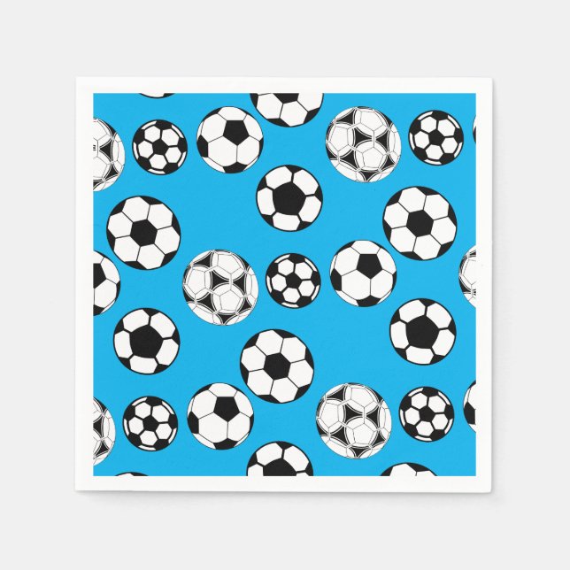 Soccer boys birthday | CUSTOM AGE Napkin (Front)