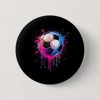 Soccer Boys Girls Awesome Colorful Soccer Drip Soc 6 Cm Round Badge