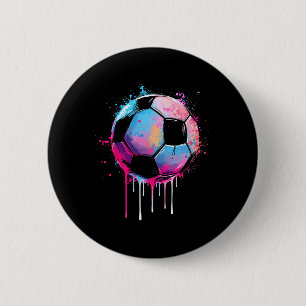 Soccer Boys Girls Awesome Colorful Soccer Drip Soc 6 Cm Round Badge