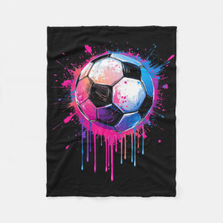 Soccer Boys Girls Awesome Colorful Soccer Drip Soc Fleece Blanket