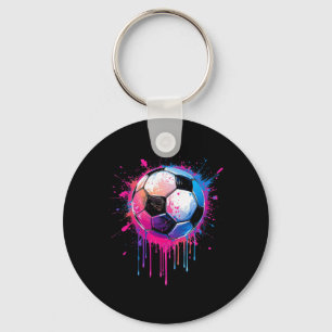 Soccer Boys Girls Awesome Colorful Soccer Drip Soc Key Ring